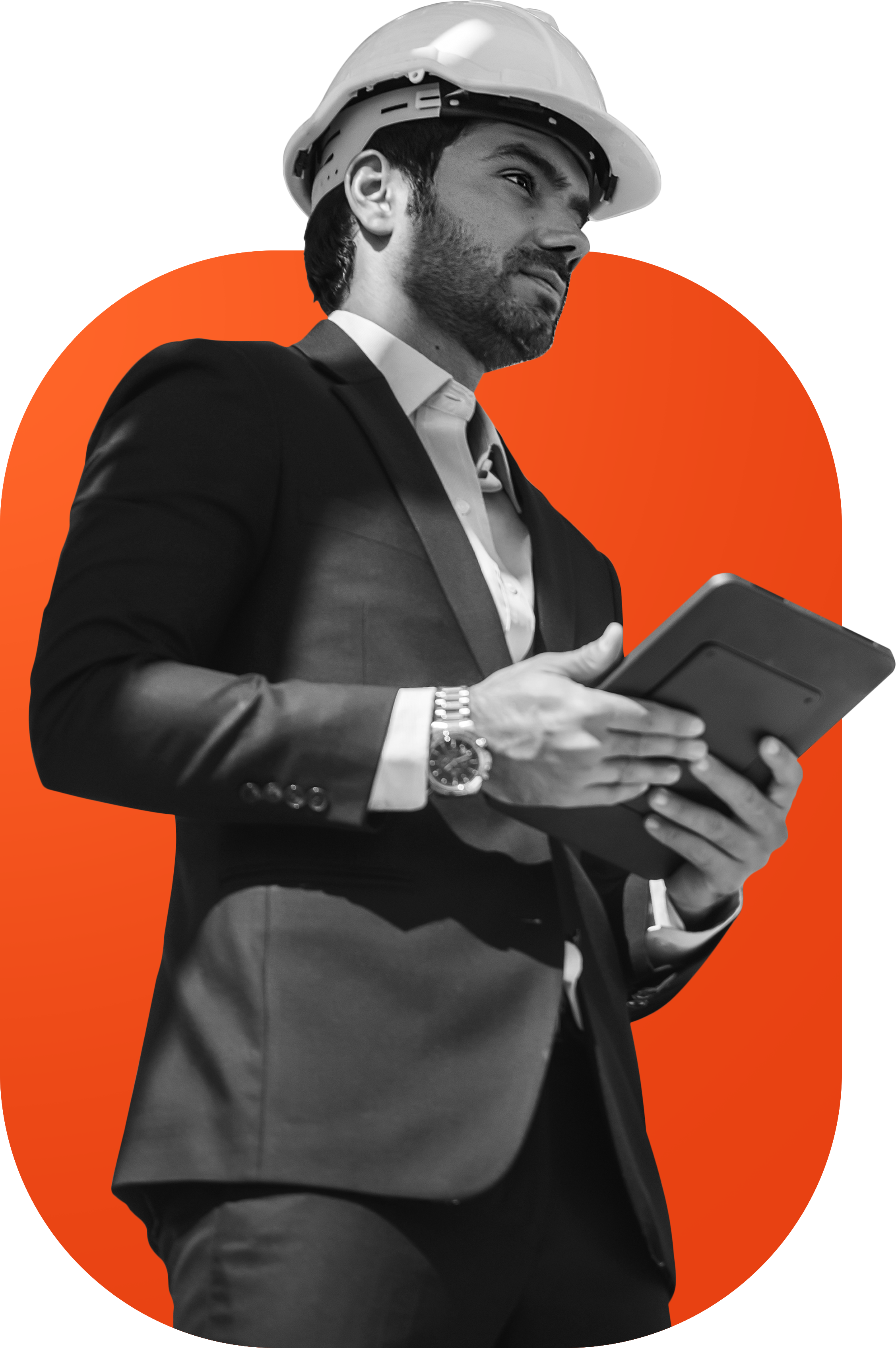 engenheiro segurando um tablet